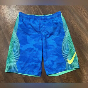 Nike Men’s Swim Shorts Royal Blue Neon Green Size XL